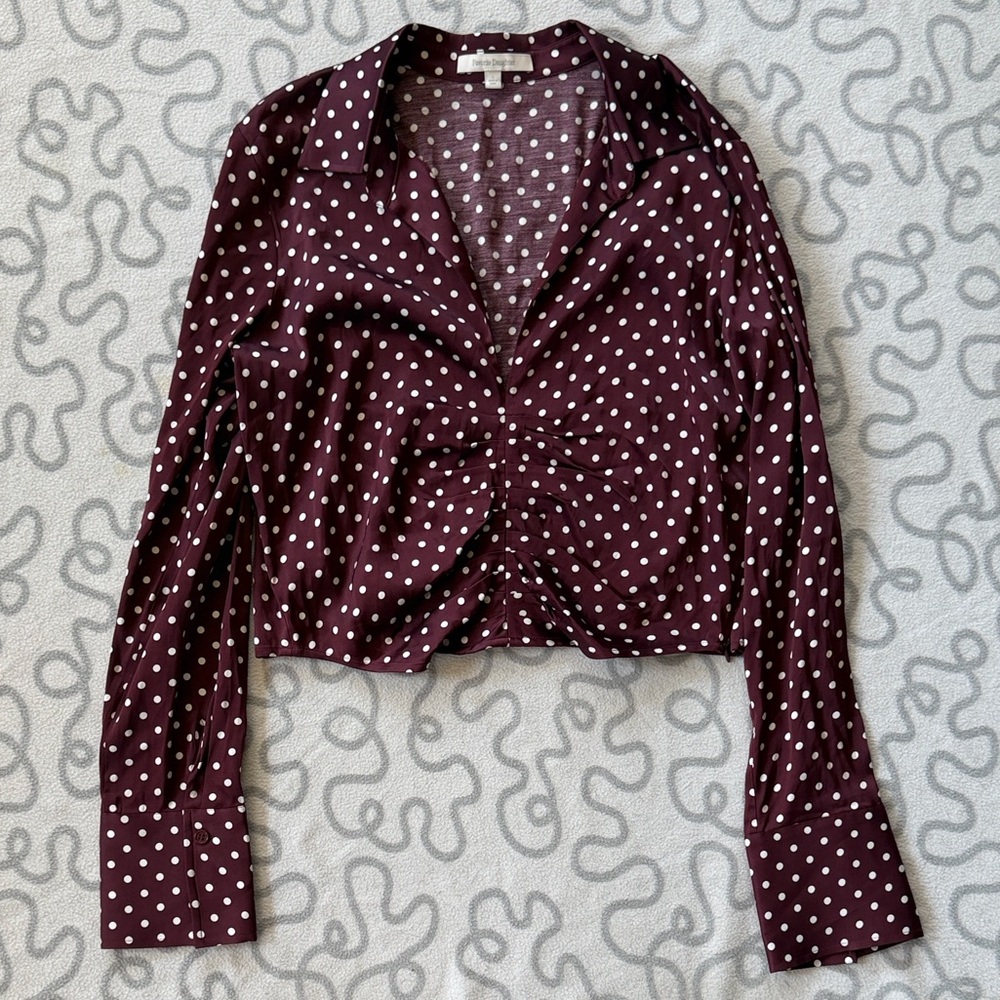 Favorite Daughter The Ruby Polka Dot Blouse in Sangria Ditsy Dot